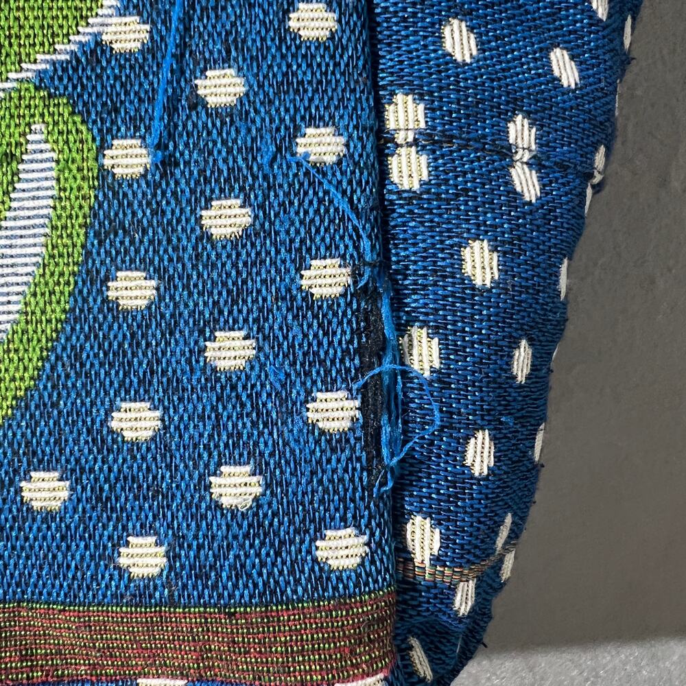 Korean Style Owl Tote Bag Blue Quilted Polka Dot Handbag - Picture 12 of 16